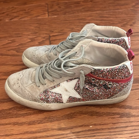 Golden Goose Pink sparkly Mid Stars. Size 38 - Picture 3 of 6